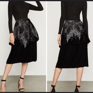 NWT BCBGMAXAZRIA Embroidered Velvet Skirt (S)